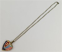 1970 Terra Sancta Guild Love Enamel Heart Pendant