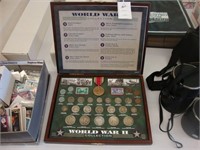 Cased WWII collection of American coinage.