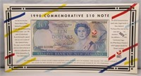 1990 $10 New Zealand Commemorative Note.