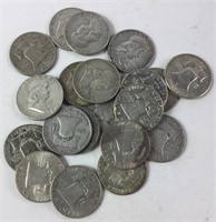 1 Roll Circulated Benjamin Franklin Half Silver