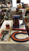 Chicago Bears paddle ball, football, beer cup,