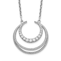 Sterling Silver Austrian Crystal Modern Necklace