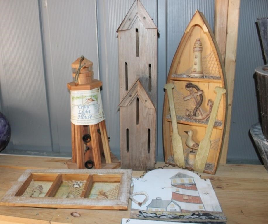 Wooden Lighthouse Sign & More, Bird Feeder