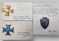 (3) REGIMENTAL BADGES