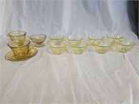 Yellow and Amber Depression Glass