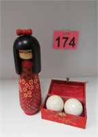 Koheshi Wooden Doll & Chinese Massage Balls