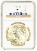Coin 1923(P) Peace Dollar-NGC-MS64