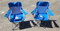 (2) Blue Ozark Trail Mesh Camping Chairs with