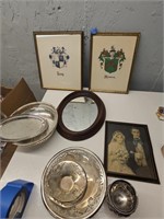 Antique pictures, mirror & silverplate items seen