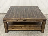 Solid Wood Table With Shelf