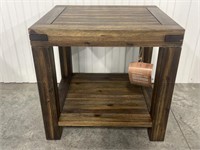 Solid Wood Accent Table With Shelf