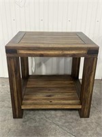 Solid Wood Accent Table With Shelf