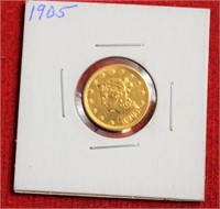 1908 gold $2.5 coin
