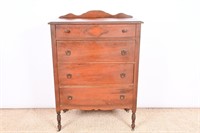 Antique Oak Chest of Drawers On Casters