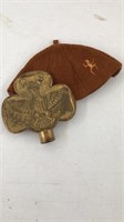 Old Brass Girl Scout Flag Topper and Beanie