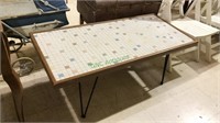 Retro 1960s tile top coffee table with black iron