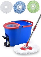 Simpli-Magic Floor Cleaning Spin Mop Kit, Blue/Red