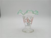 Fenton Meadow Beauty Signed Opaline Glass Vase