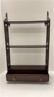 Wooden shelf w/ drawer (height - 26” x width 16”)