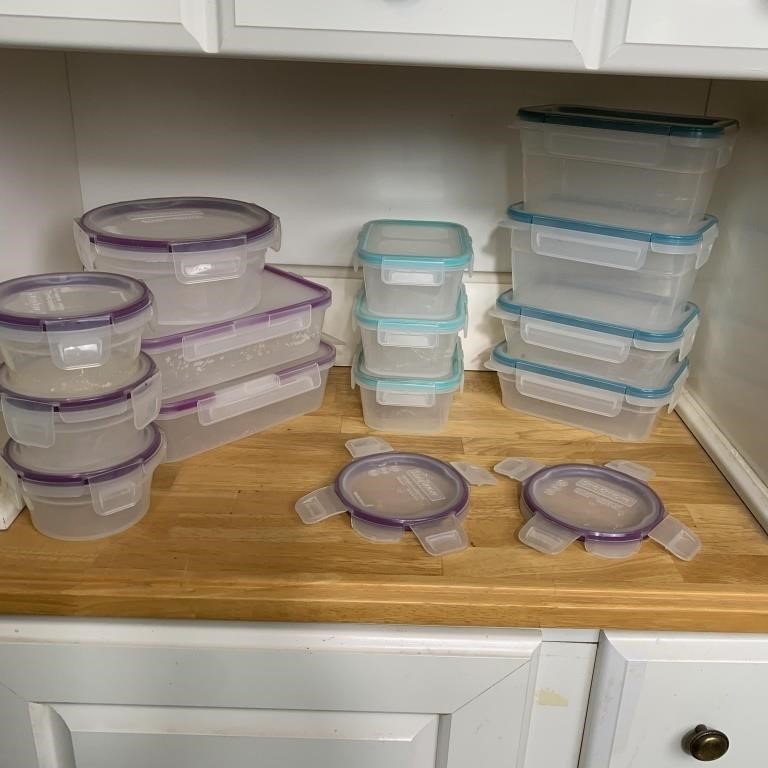 Assorted Snapware Plastic Containers Purple Blue