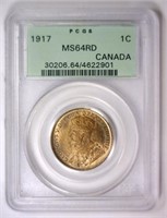 CANADA: 1917 Large Cent PCGS OGH MS64 RD