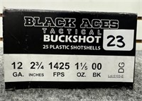 (25) Rounds of Black Aces 12ga 2 3/4" 00BK.