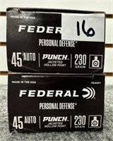 (40) Rounds of Federal .45acp HP.