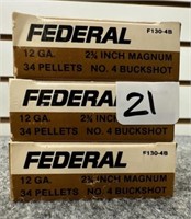 (15) Rounds of Federal 12ga 2 3/4" Magnum #4.