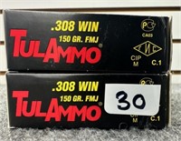 (40) Rounds of Tulammo .308win FMJ.