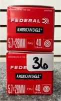 (100) Rounds of Federal 5.7x28mm FMJ.