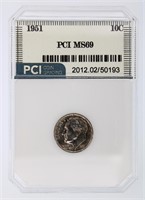 1951 Dime PCI MS69 COIN IS PROOF