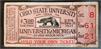 1927 Ohio State Vs Michigan Football Game Ticket