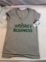 Size extra small gray T-shirt whiskey business