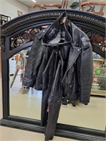 Leather pants and jacket set
