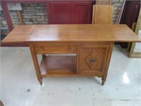 VINTAGE WOOD CABINET WITH FOLD UP SIDES