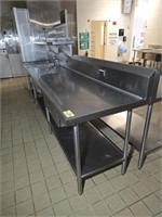 11' SS TABLE W/ 2 COMPARTMENT SINK DOUBLE