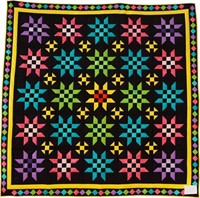 Amish Star Variation, bed quilt, 90" x 90"