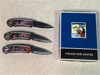 3pc Jeff Gordon Collector Knife Set W/Box, 6in L