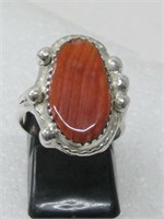 Sterling Silver & Spiny Oyster SW Ring Hallmarked