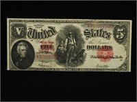 $5 1907 "WOOD CHOPPER" (VF SMALL EDGE WEAR)
