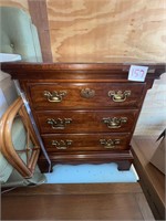 SOLID WOOD 3 DRAWER END TABLE / NIGHTSTAND