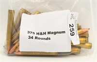 34 Rounds Of .375 H&H Magnum Ammunition