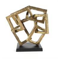 BRUTALIST MODERN CAST METAL SCULPTURE