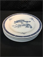 4 Chinese Dragons Plates