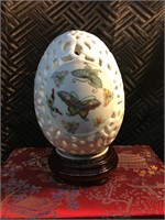 Carved China Egg In Box