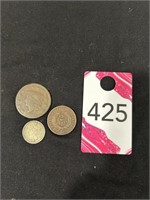 1865 - 2 Cents, 1831 - 1 Cent & .03 Cent