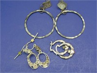 3 Pr. Sterling Silver Earrings