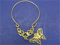 14K Charm Holder w/Butterfly Charm-1.3g