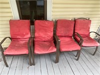 4 patio chairs with cushions