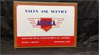 Heavy porcelain "Sales and Service Aeronca" sign
